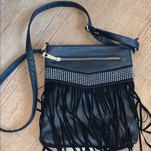 Black studded and fringe Crossbody!